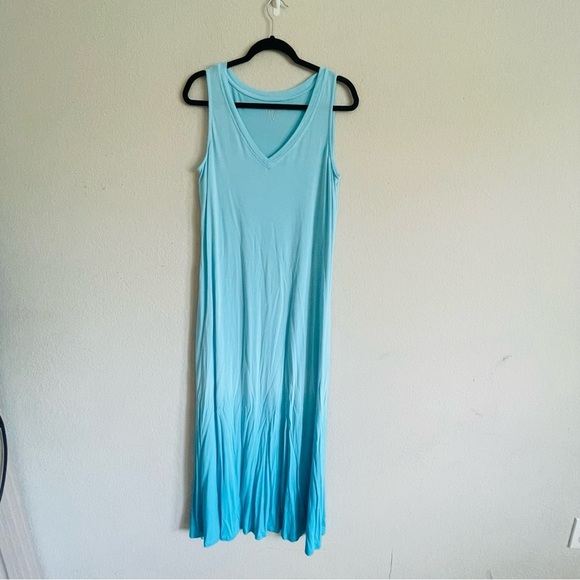 Soho New York Company Blue Sleeveless V-Neck Sundress maxi Large casual summer - Picture 2 of 10